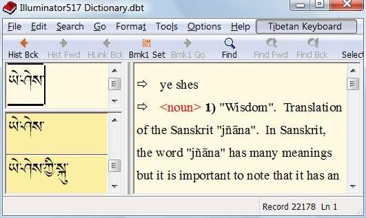 Windows TibetD Reader with Illuminator Dictionary